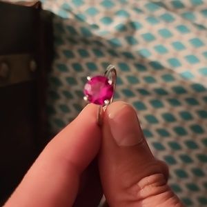Big natural ruby set in silver
